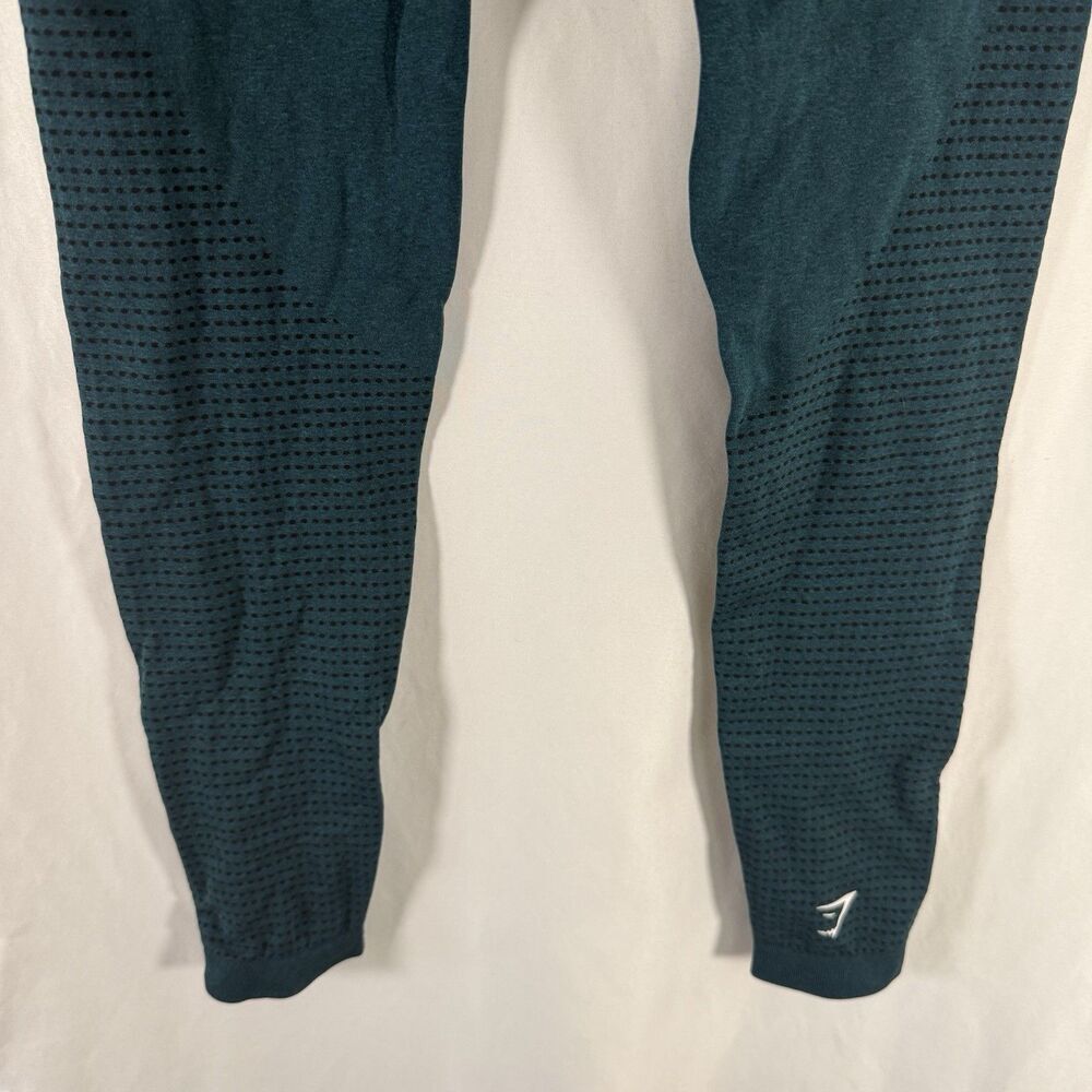Gymshark Seamless Leggings Women's Small Green Teal Black Polka Dot Pull On - Picture 8 of 9